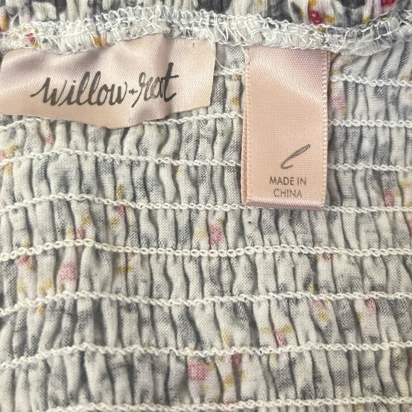 Willow & Root Long Sleeve Floral Crop Top with Ruching Size L - Picture 5 of 8